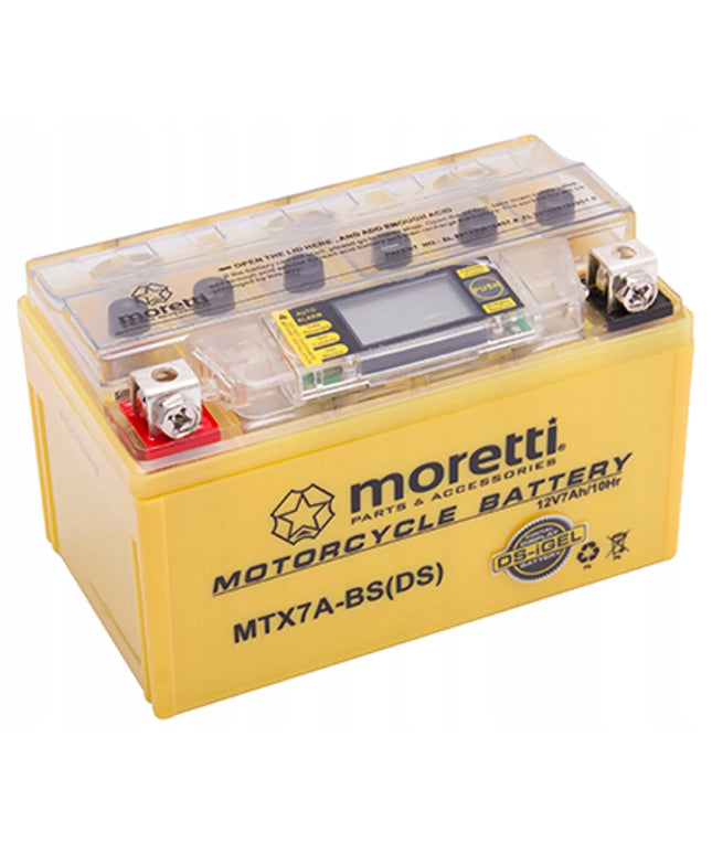 Moretti MTX7A-BS akumuliatorius 12V 7Ah 90A gelinis su indikatoriumi
