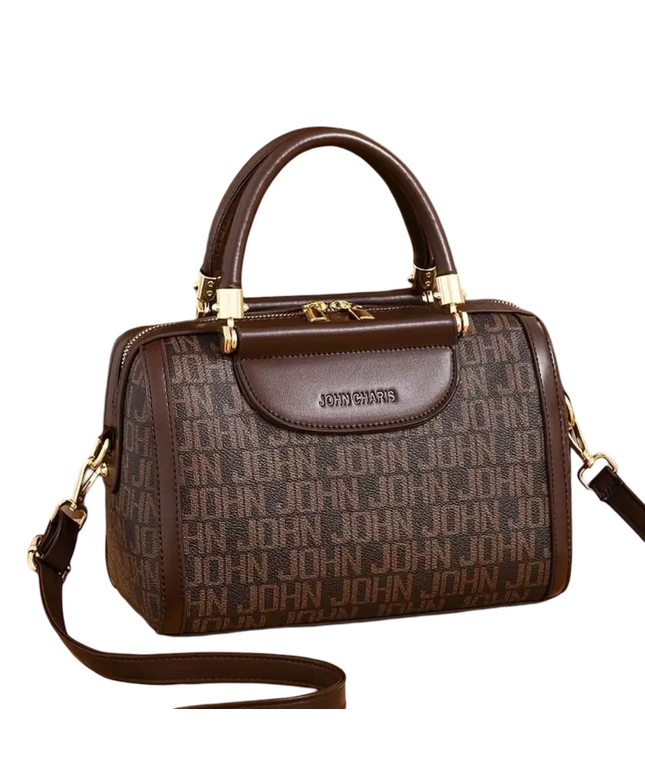 Moteriška dizainerio stiliaus Bostono rankinė – elegantiška ir talpi rankinė su užtrauktuku, nuimamu dirželiu ir poliesterio pamušalu