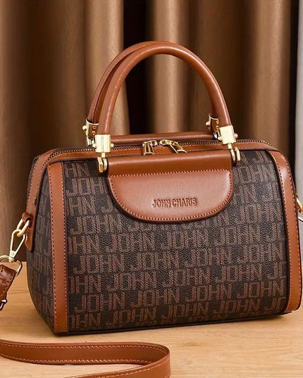 Moteriška dizainerio stiliaus Bostono rankinė – elegantiška ir talpi rankinė su užtrauktuku, nuimamu dirželiu ir poliesterio pamušalu