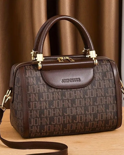 Moteriška dizainerio stiliaus Bostono rankinė – elegantiška ir talpi rankinė su užtrauktuku, nuimamu dirželiu ir poliesterio pamušalu