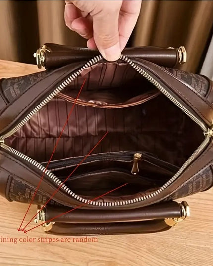 Moteriška dizainerio stiliaus Bostono rankinė – elegantiška ir talpi rankinė su užtrauktuku, nuimamu dirželiu ir poliesterio pamušalu