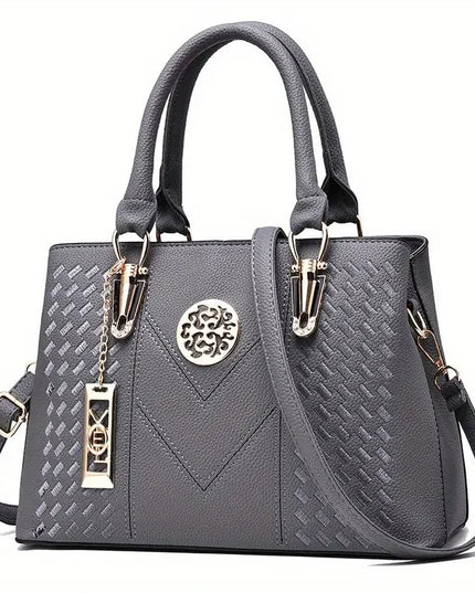 Moteriška klasikinė rankinė su viršutine rankena, didelė ir madinga PU odos kasdieninė rankinė