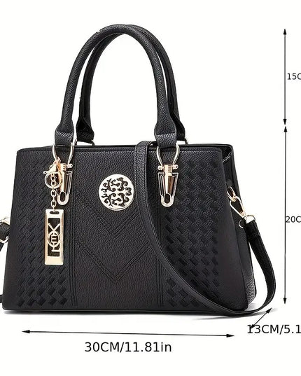 Moteriška klasikinė rankinė su viršutine rankena, didelė ir madinga PU odos kasdieninė rankinė