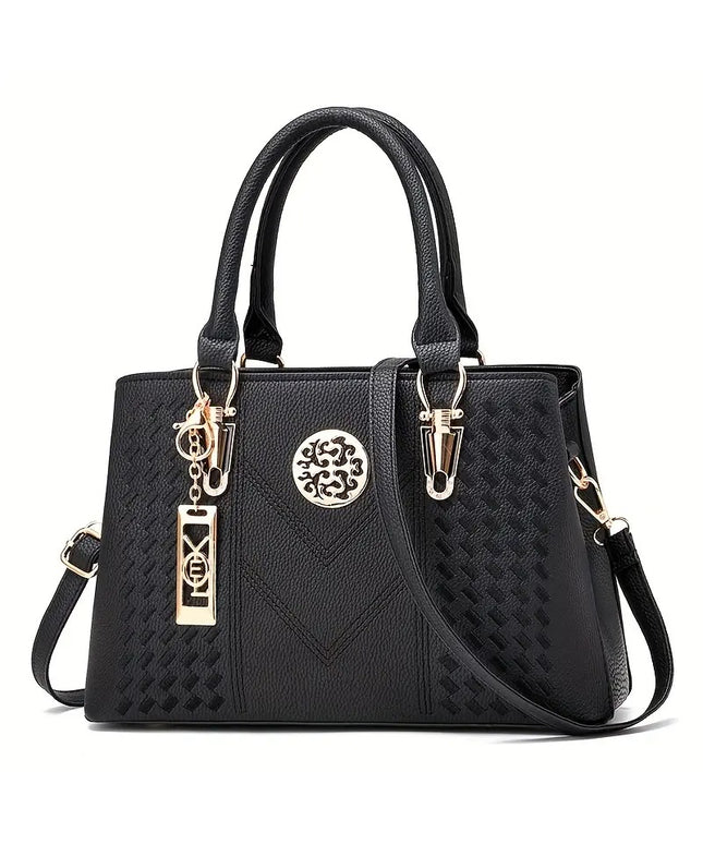 Moteriška klasikinė rankinė su viršutine rankena, didelė ir madinga PU odos kasdieninė rankinė