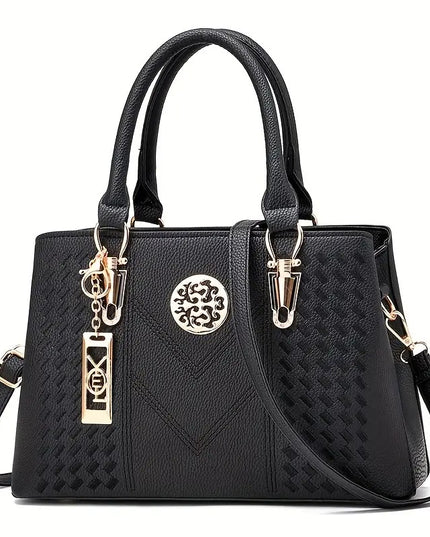 Moteriška klasikinė rankinė su viršutine rankena, didelė ir madinga PU odos kasdieninė rankinė