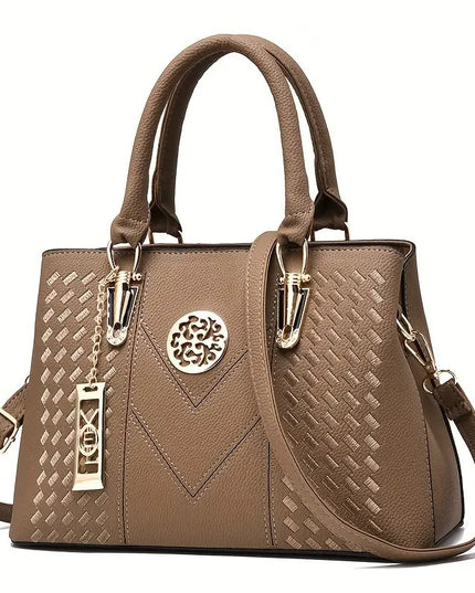 Moteriška klasikinė rankinė su viršutine rankena, didelė ir madinga PU odos kasdieninė rankinė