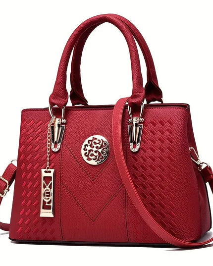 Moteriška klasikinė rankinė su viršutine rankena, didelė ir madinga PU odos kasdieninė rankinė