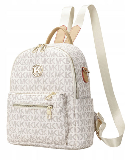 Moteriškas rudas kuprinės–rankinės 2in1 modelis – elegantiška miesto kuprinė iš dirbtinės odos su anti-theft kišene ir papildomu dirželiu