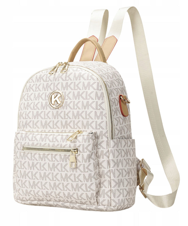 Moteriškas rudas kuprinės–rankinės 2in1 modelis – elegantiška miesto kuprinė iš dirbtinės odos su anti-theft kišene ir papildomu dirželiu