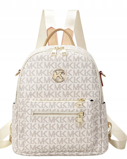 Moteriškas rudas kuprinės–rankinės 2in1 modelis – elegantiška miesto kuprinė iš dirbtinės odos su anti-theft kišene ir papildomu dirželiu