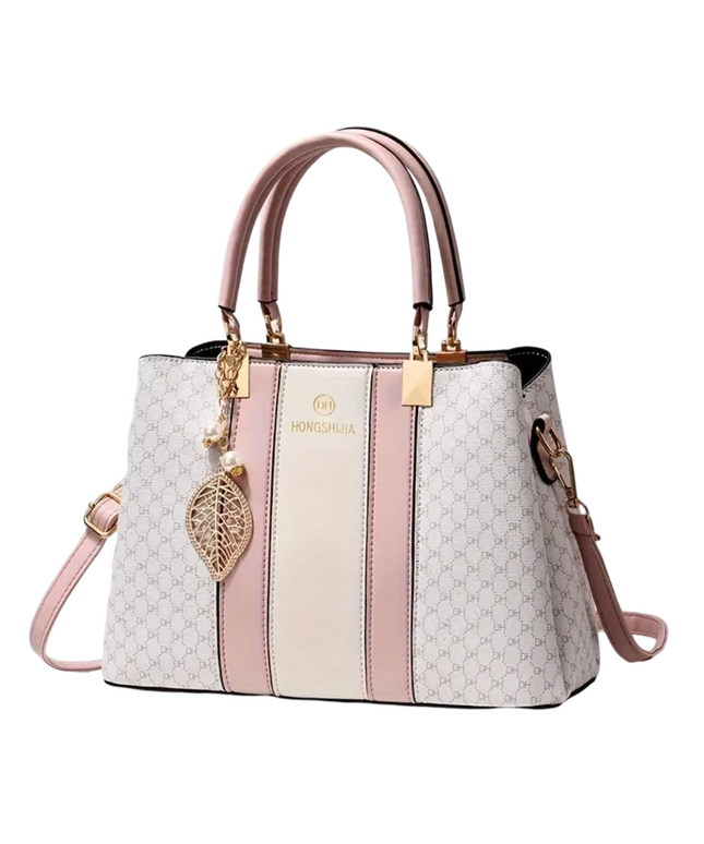 Moteriška rankinė didelės talpos iš dirbtinės odos – elegantiška vintage stiliaus peties rankinė su nuimamu dirželiu ir spauda, 29x12x20 cm