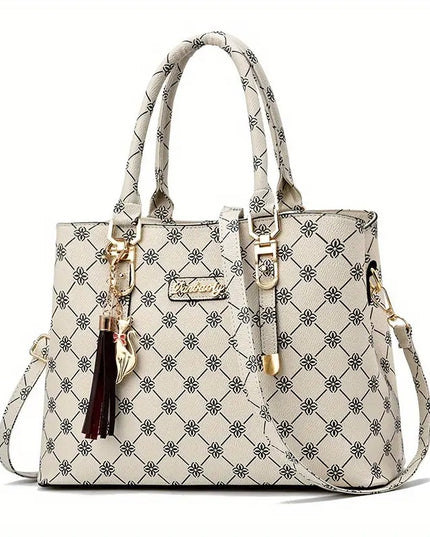 Moteriška rankinė FKTSR su gėlių raštu, kutais ir nuimamu dirželiu, elegantiška peties krepšys, vasaros paplūdimio tote su užtrauktuku