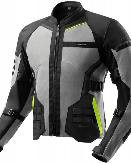 Motociklinė tekstilinė striukė REBELHORN SCANDAL 3 BLACK GREY FLUO YELLOW, M dydis