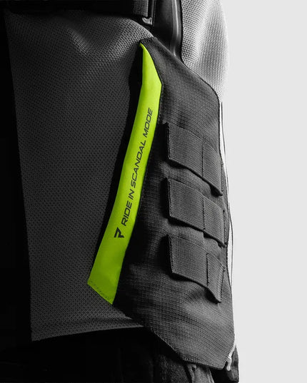 Motociklinė tekstilinė striukė REBELHORN SCANDAL 3 BLACK GREY FLUO YELLOW, M dydis
