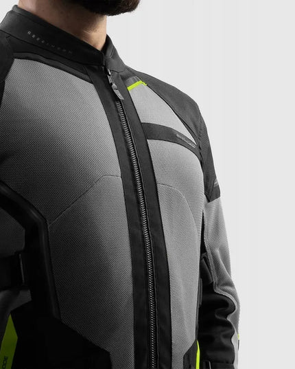 Motociklinė tekstilinė striukė REBELHORN SCANDAL 3 BLACK GREY FLUO YELLOW, M dydis