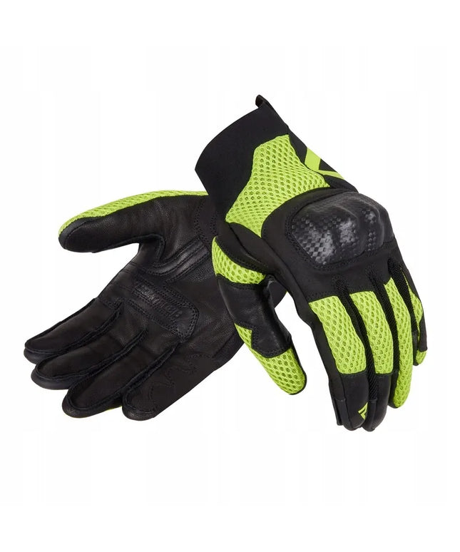 Motociklinės pirštinės moterims REBELHORN GAP III LADY BLACK/FLUO YELLOW