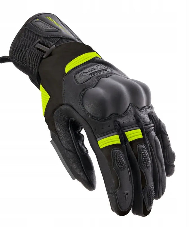 Motociklinės pirštinės Rebelhorn Range Black/Anthracite/Fluo Yellow, dydis S