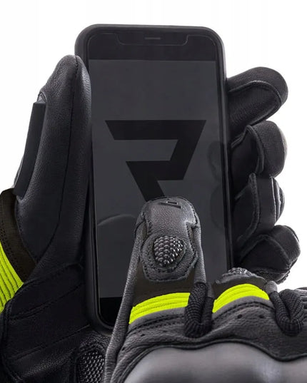 Motociklinės pirštinės Rebelhorn Range Black/Anthracite/Fluo Yellow, dydis S