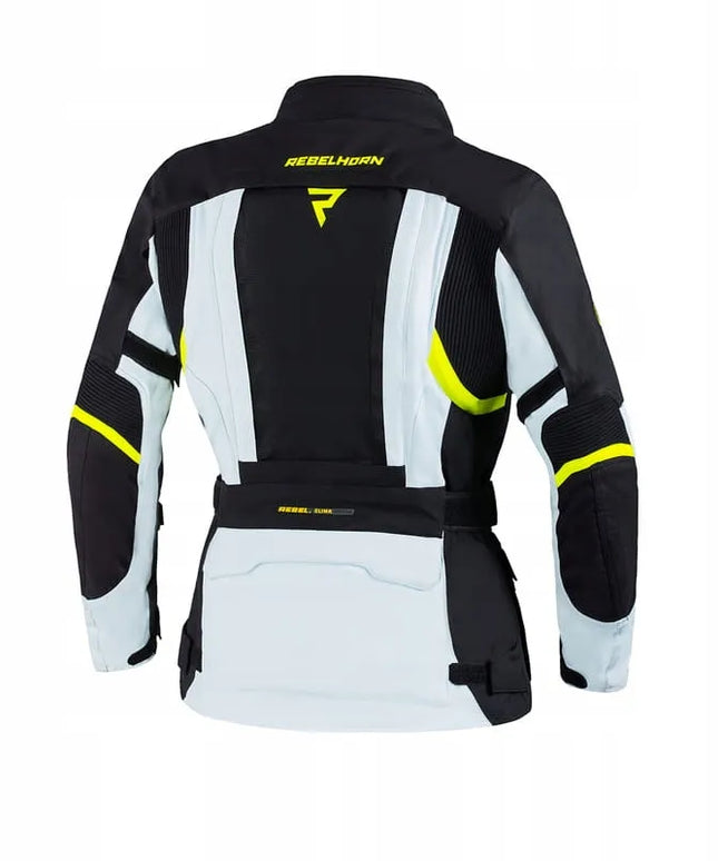 Motociklininkės striukė Rebelhorn Hardy II Lady Grey/Black/Fluo Yellow XS