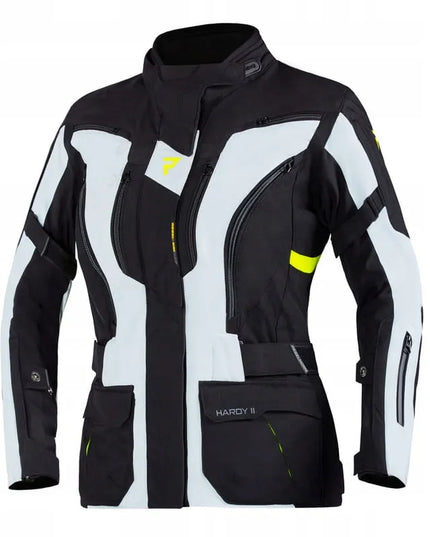 Motociklininkės striukė Rebelhorn Hardy II Lady Grey/Black/Fluo Yellow XS