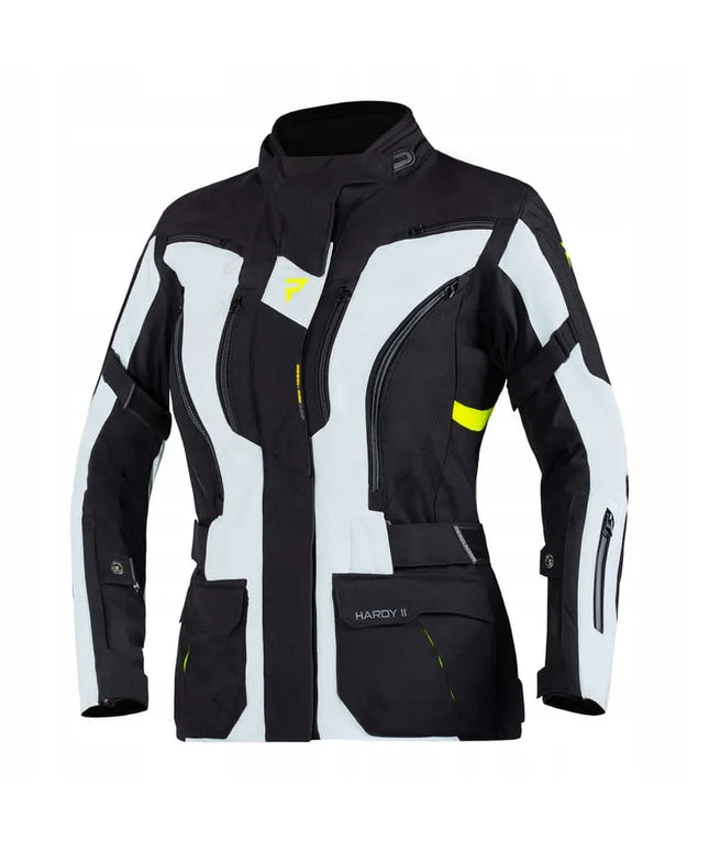 Motociklininkės striukė Rebelhorn Hardy II Lady Grey/Black/Fluo Yellow XS