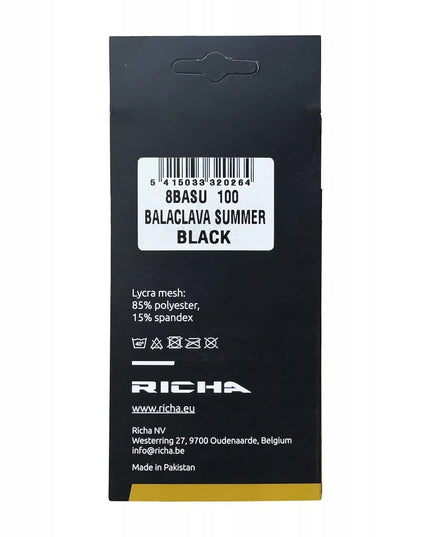 Motociklininko balaklava Richa Summer Black