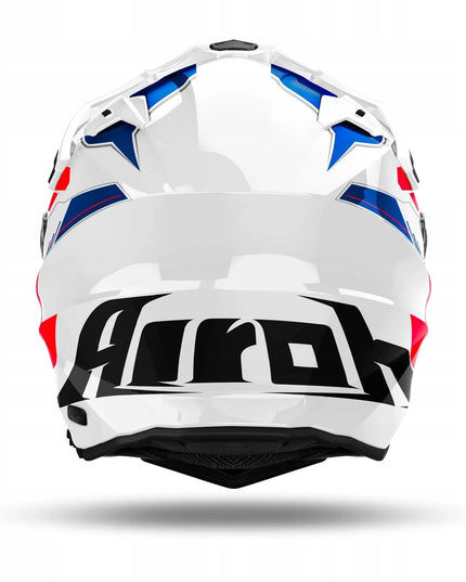 Motociklininko šalmas Airoh Commander 2 Reveal Blue Red Gloss Cross / Enduro