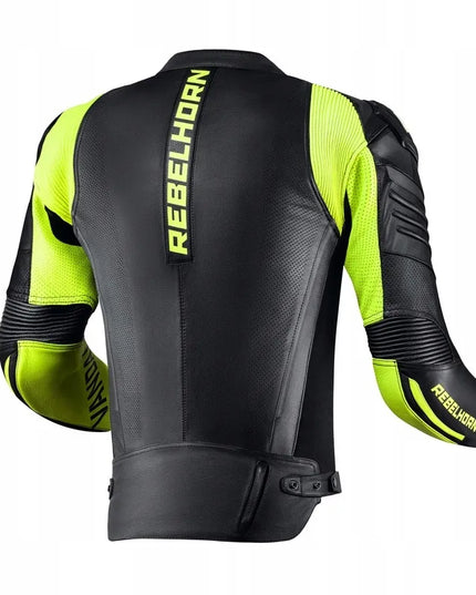 Motociklininko striukė REBELHORN VANDAL BLACK/F YELLOW