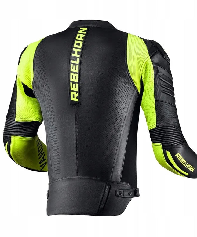 Motociklininko striukė REBELHORN VANDAL BLACK/F YELLOW