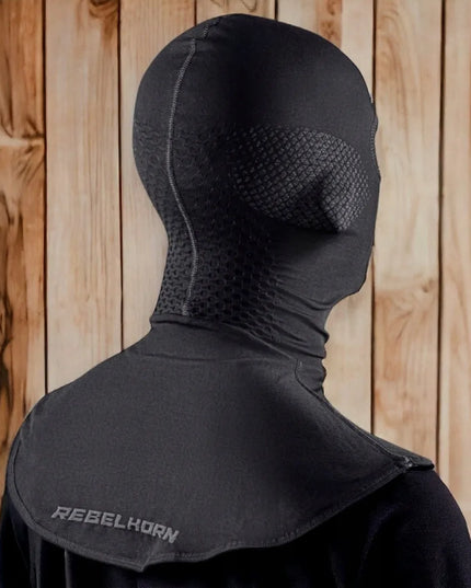 Motociklininko termoaktyvi kaukė Rebelhorn Therm II juoda pilka