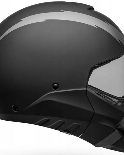 Motociklinis šalmas BELL BROOZER ARC MATTE BLACK/GREY su dviem stiklais