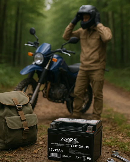 MOTOCIKLO AKUMULIATORIUS XTREME 12V 12Ah (14Ah DYDIS) PRIEŽIŪROS NEREIKALAUJANTIS MOTOROLERIUI