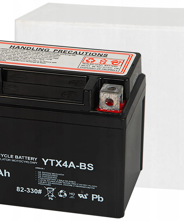 MOTOCIKLO AKUMULIATORIUS XTREME 12V 4Ah PRIEŽIŪROS NEREIKALAUJANTIS SKUTERIUI MOTOCIKLUI KETURRATIUI ATV