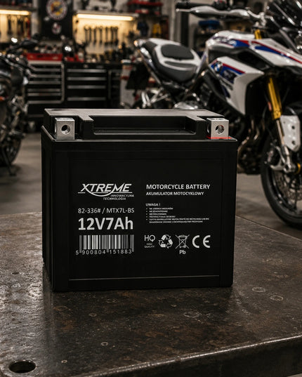 Motociklo akumuliatorius XTREME 12V 7Ah be priežiūros ATV motoroleriui motociklui