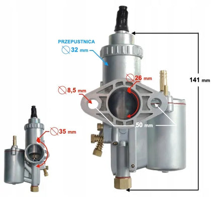 Motociklo karbiuratorius Jawa CZ 175 250 350 Romet Junak Barton Moretti