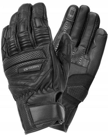 Motoid Alpha Black trumpos vyriškos miesto motociklininko pirštinės juodos