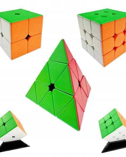 MoYu loginių kubelių rinkinys 2x2, 3x3 ir Pyraminx profesionalus