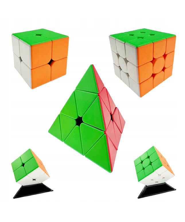 MoYu loginių kubelių rinkinys 2x2, 3x3 ir Pyraminx profesionalus