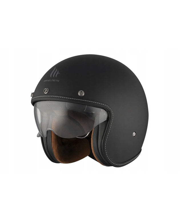 MT HELMETS LE MANS 2 SV S JET BLACK MATT atviras motociklininko šalmas