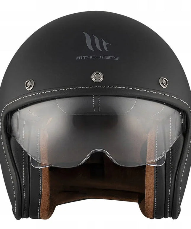 MT HELMETS LE MANS 2 SV S JET BLACK MATT atviras motociklininko šalmas