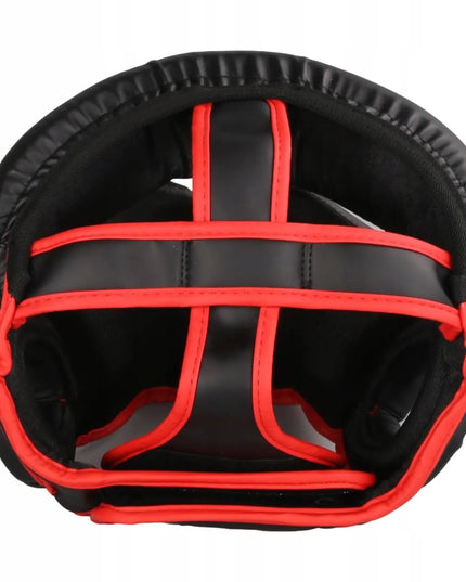 MuscleForge CombatCraft bokso šalmas sparingams ir treniruotėms MMA, boksui, Muay Thai, juodas, L dydis