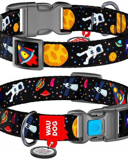 Nailoninis šuns antkaklis Waudog NASA, M dydis, 28-40 cm, 20 mm