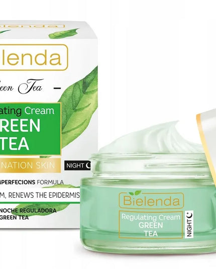 Naktinis kremas nuo netobulumų Bielenda Green Tea su žaliąja arbata