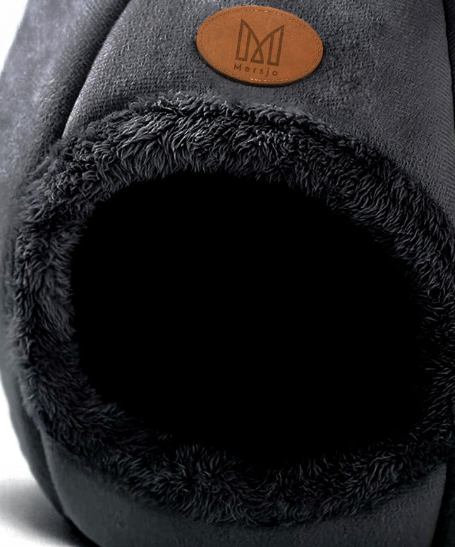 Uždaras namelis katinui DAISY – šiltas pliušinis gultas su neslystančiu dugnu