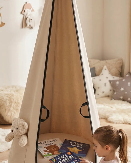NATILU® VELVET vaikiškos kabančios kėdės-kokonai, pakabinamas fotelis, smėlio spalvos XXL