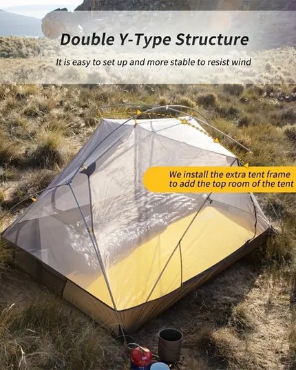 Naturehike Mongar 2 lengva turistinė palapinė 2 asmenims – aukštos kokybės, atspari vandeniui ir vėjui - Pilka