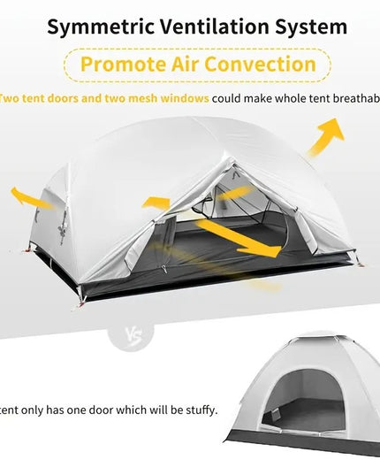 Naturehike Mongar 2 lengva turistinė palapinė 2 asmenims – aukštos kokybės, atspari vandeniui ir vėjui - Pilka