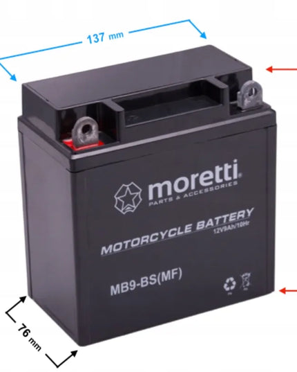 NAUJAS AKUMULIATORIUS 9AH MORETTI MB9 BS GELINIS AGM QUAD ATV Martinelli