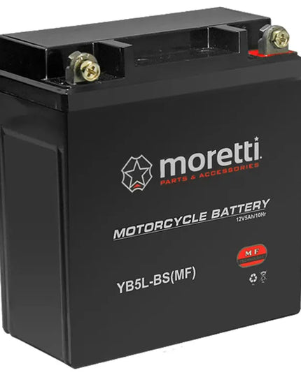 NAUJAS AKUMULIATORIUS MORETTI AGM (Gel) MB5L-BS MOTOROLERIUI, KETURRAČIUI, MOPEDUI 5AH