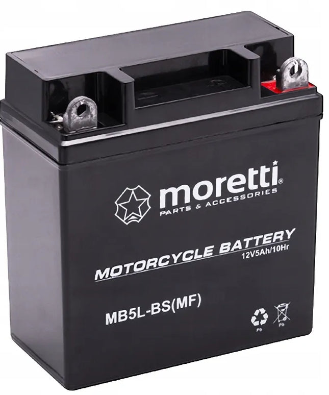 NAUJAS AKUMULIATORIUS MORETTI AGM (Gel) MB5L-BS MOTOROLERIUI KETURRACIUI MOPEDUI 5AH